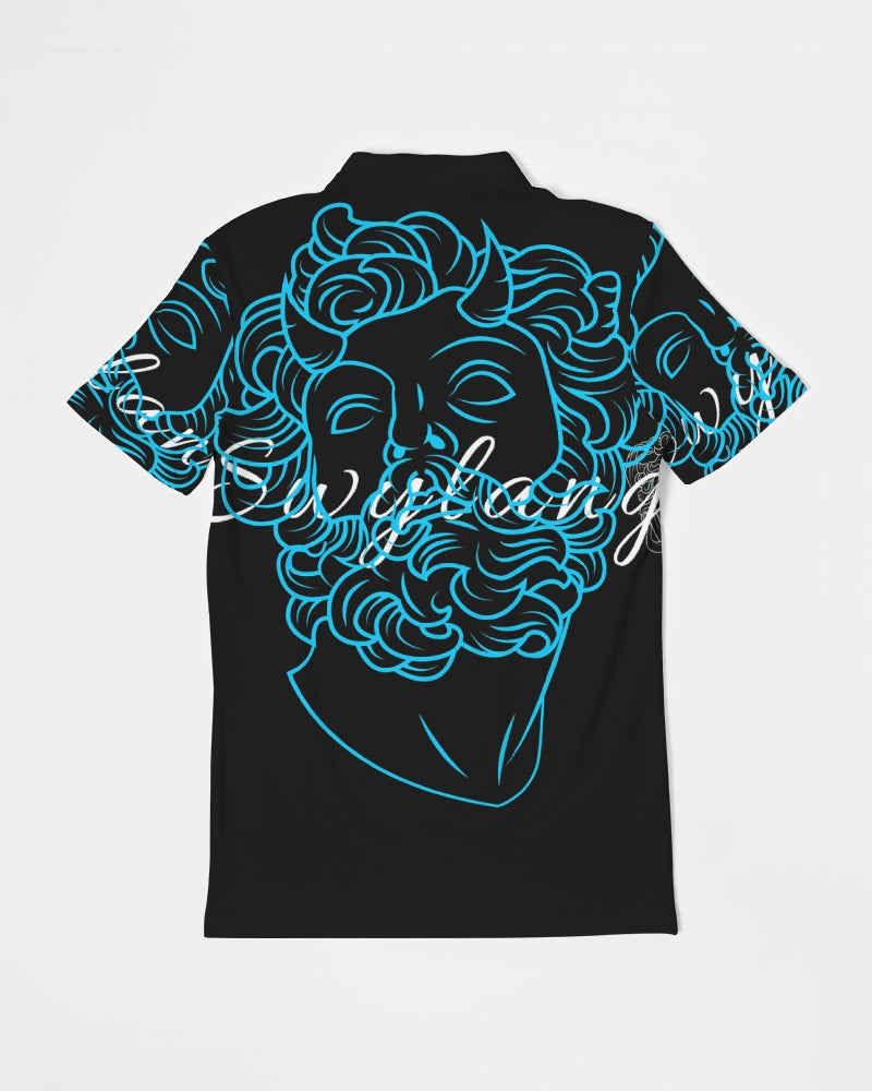 Swylang signatures Men's All-Over Print Slim Fit Short Sleeve Polo