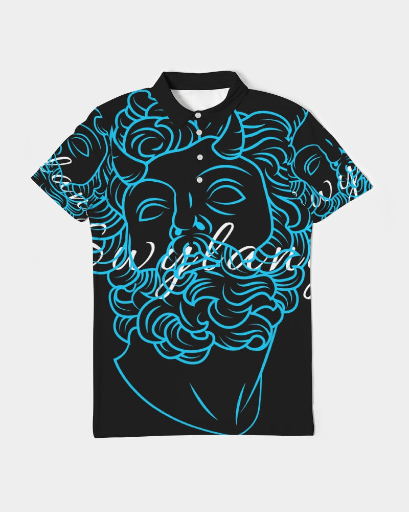 Swylang signatures Men's All-Over Print Slim Fit Short Sleeve Polo