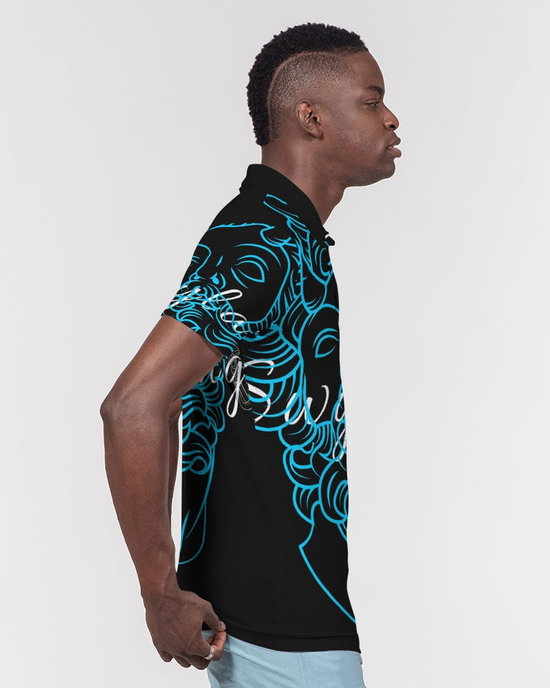 Swylang signatures Men's All-Over Print Slim Fit Short Sleeve Polo