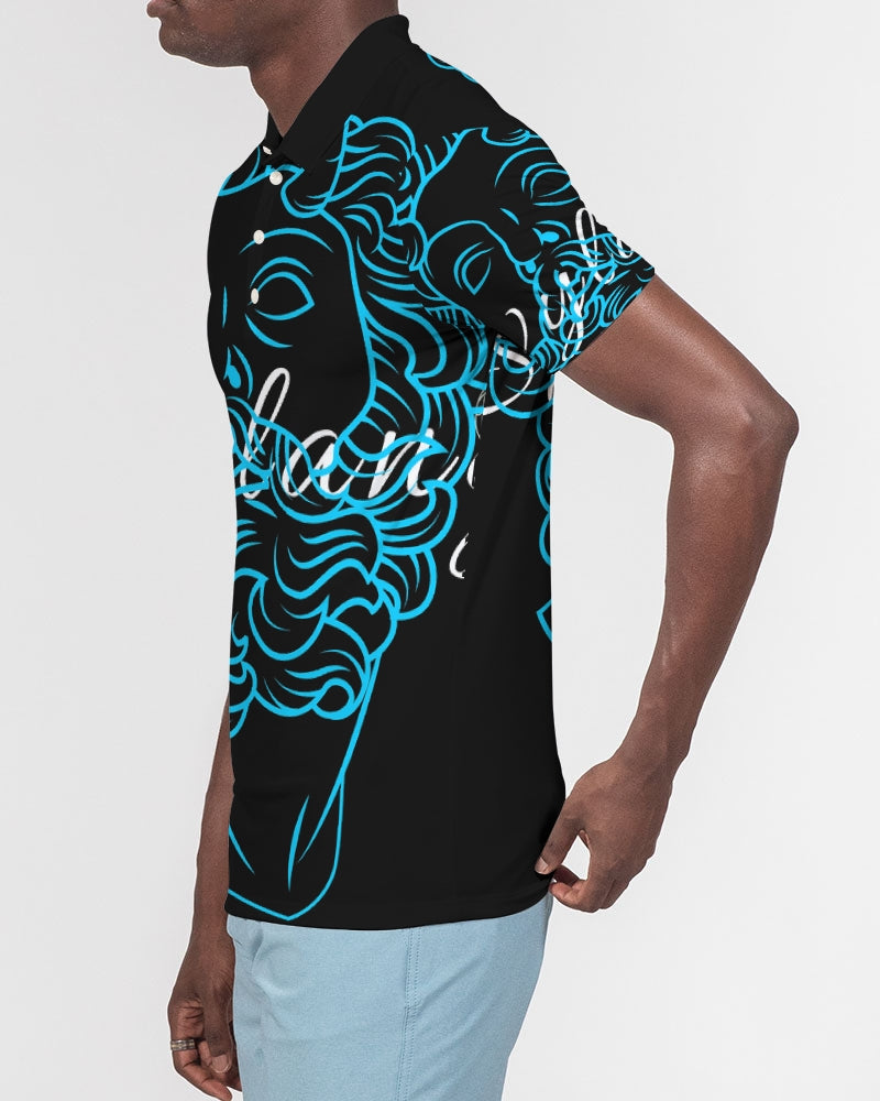 Swylang signatures Men's All-Over Print Slim Fit Short Sleeve Polo