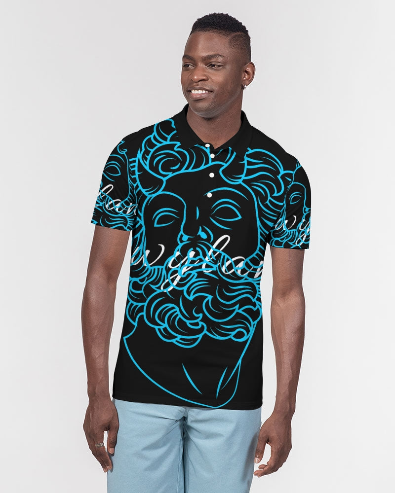 Swylang signatures Men's All-Over Print Slim Fit Short Sleeve Polo
