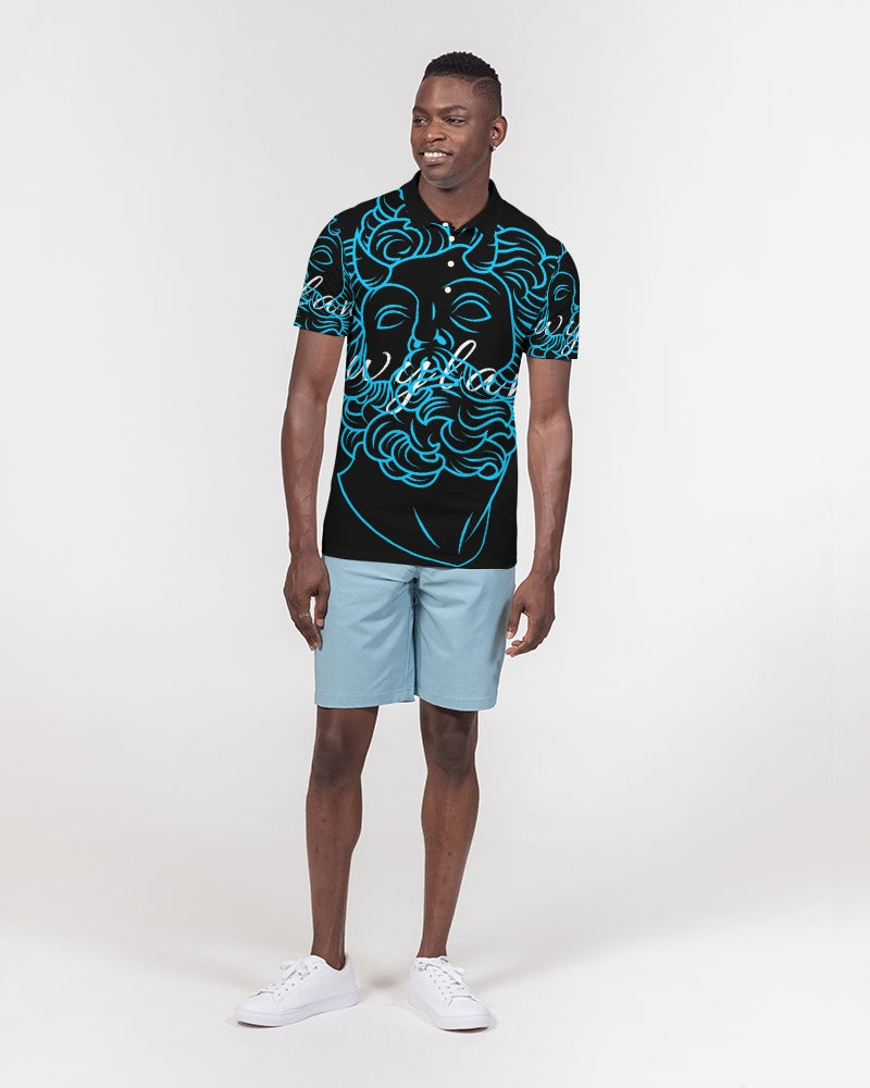 Swylang signatures Men's All-Over Print Slim Fit Short Sleeve Polo