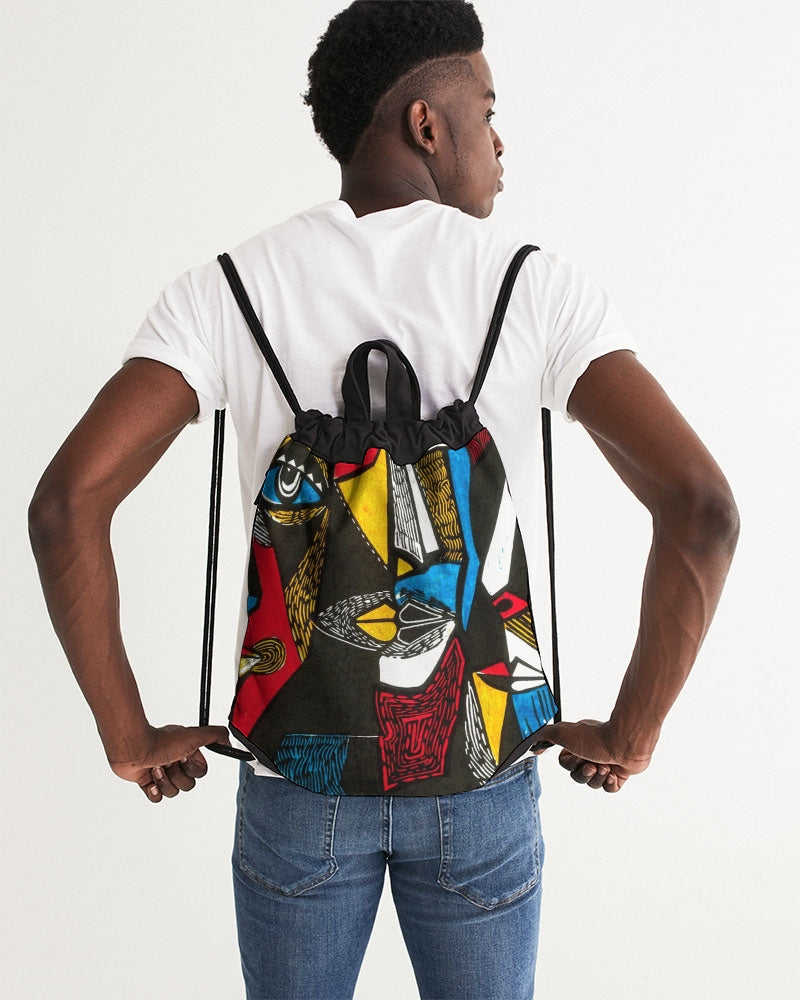 Abstract Face Canvas Drawstring Bag