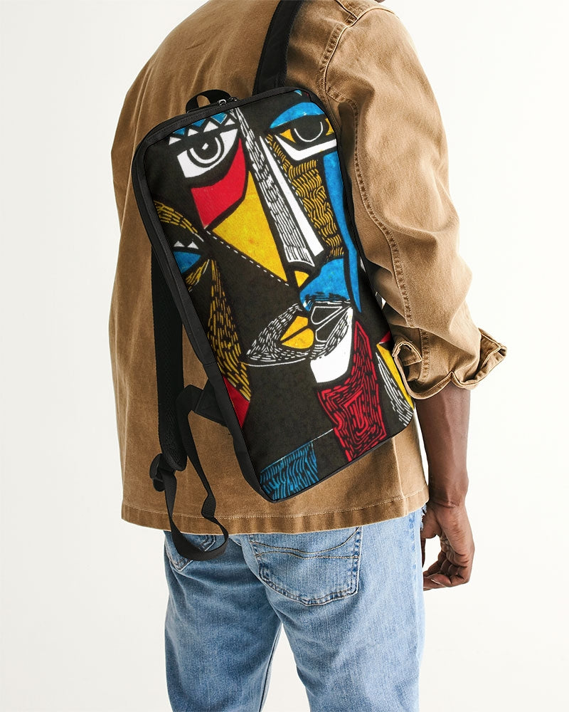Abstract Face Slim Tech Backpack