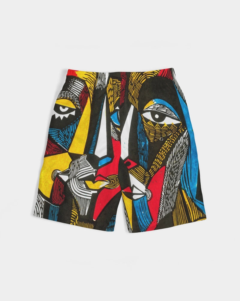 Abstract Face Boys Swim Trunk