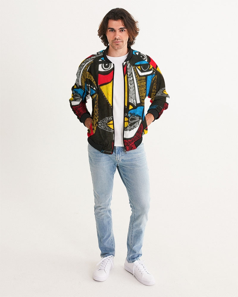 Abstract Face Men's Bomber Jacket