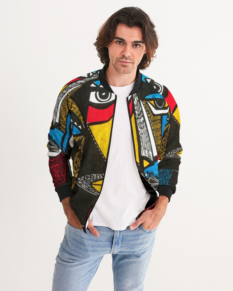 Abstract Face Men's Bomber Jacket