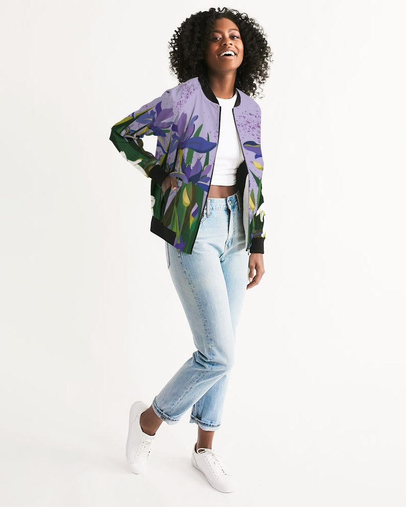 Bunny And Flowers Women's Bomber Jacket