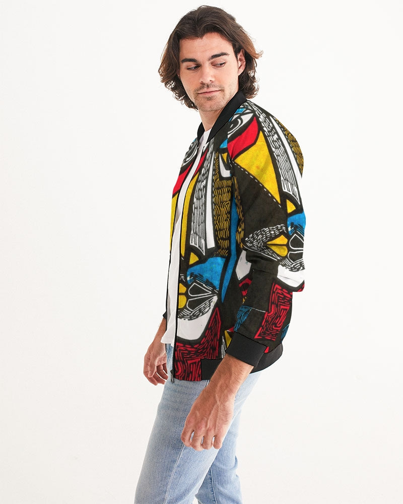 Abstract Face Men's Bomber Jacket