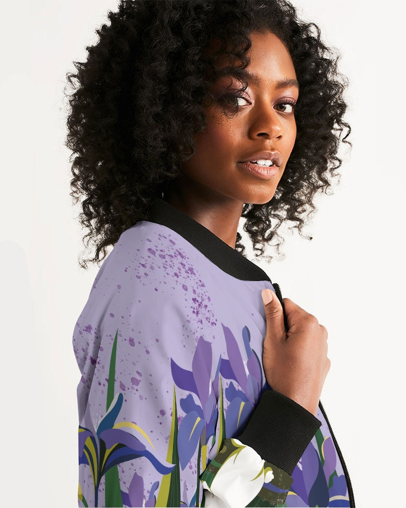 Bunny And Flowers Women's Bomber Jacket