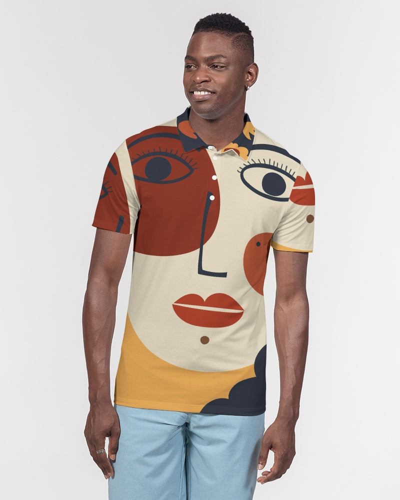 My Lady Men's All-Over Print Slim Fit Short Sleeve Polo
