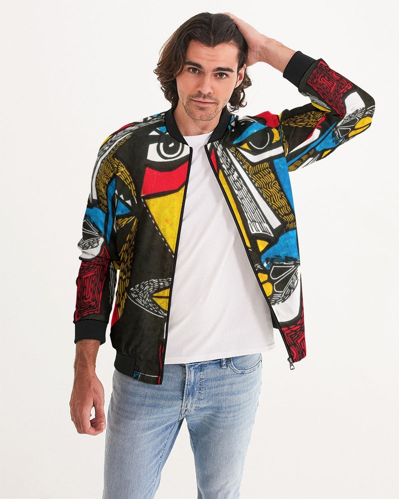 Abstract Face Men's Bomber Jacket