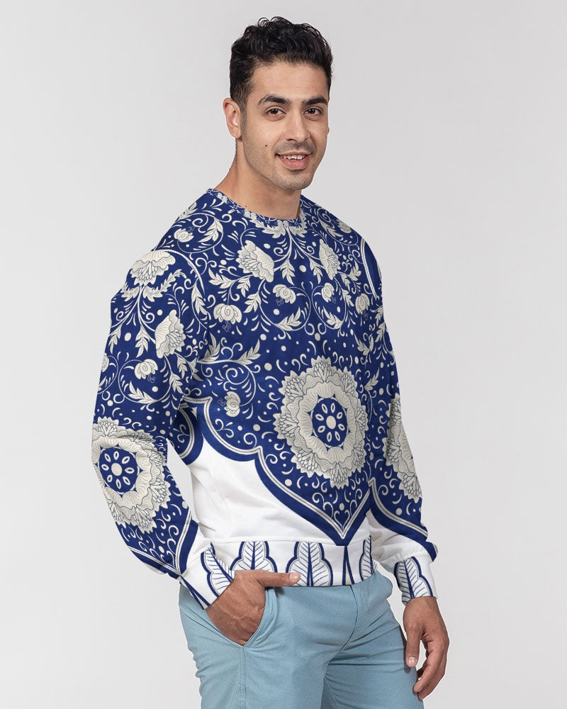 Wealthy Men's All-Over Print Classic French Terry Crewneck Pullover