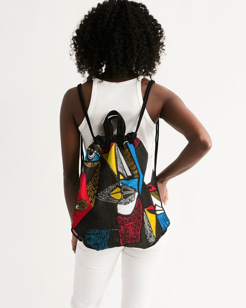 Abstract Face Canvas Drawstring Bag