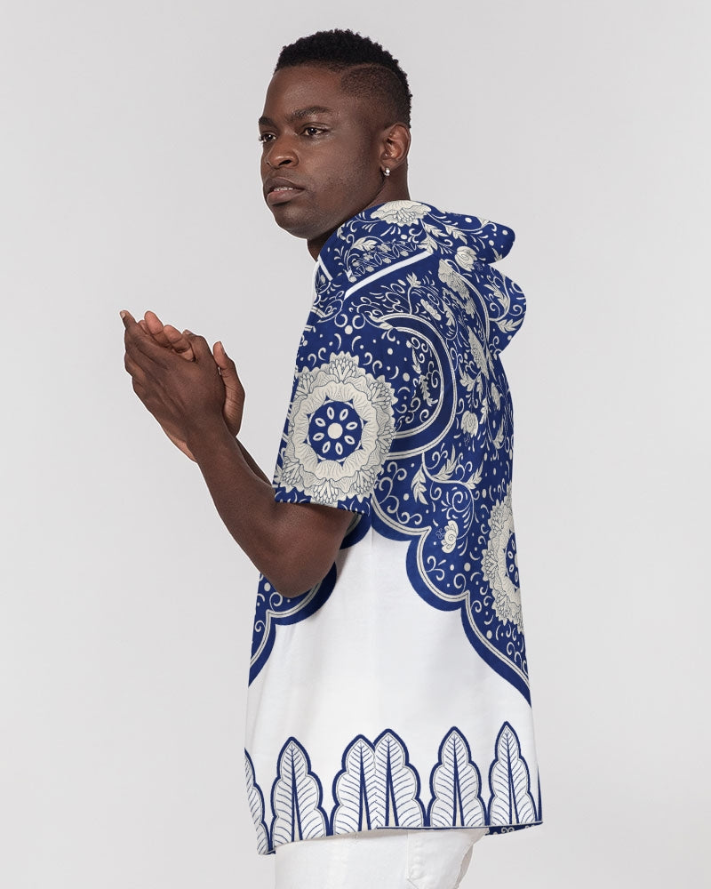 Wealthy Men's All-Over Print Premium Heavyweight Short Sleeve Hoodie