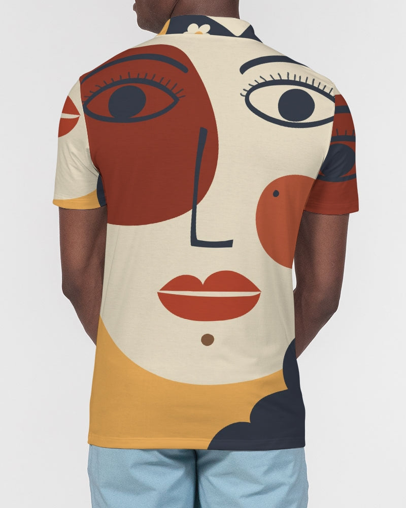 My Lady Men's All-Over Print Slim Fit Short Sleeve Polo