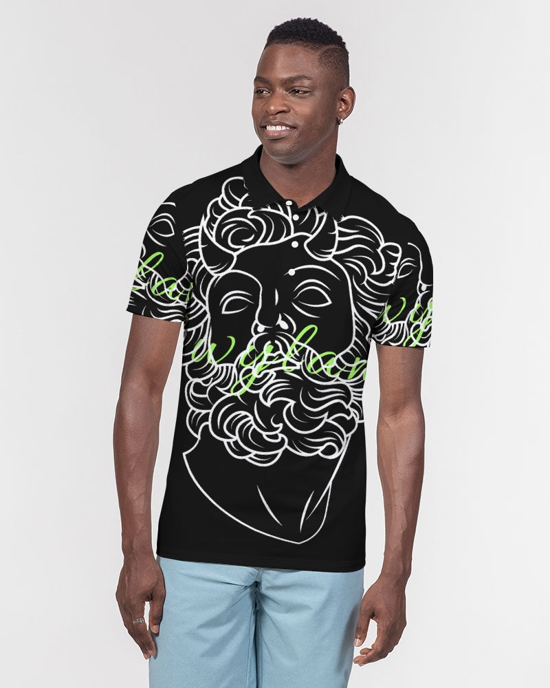 Swylang Men's All-Over Print Slim Fit Short Sleeve Polo