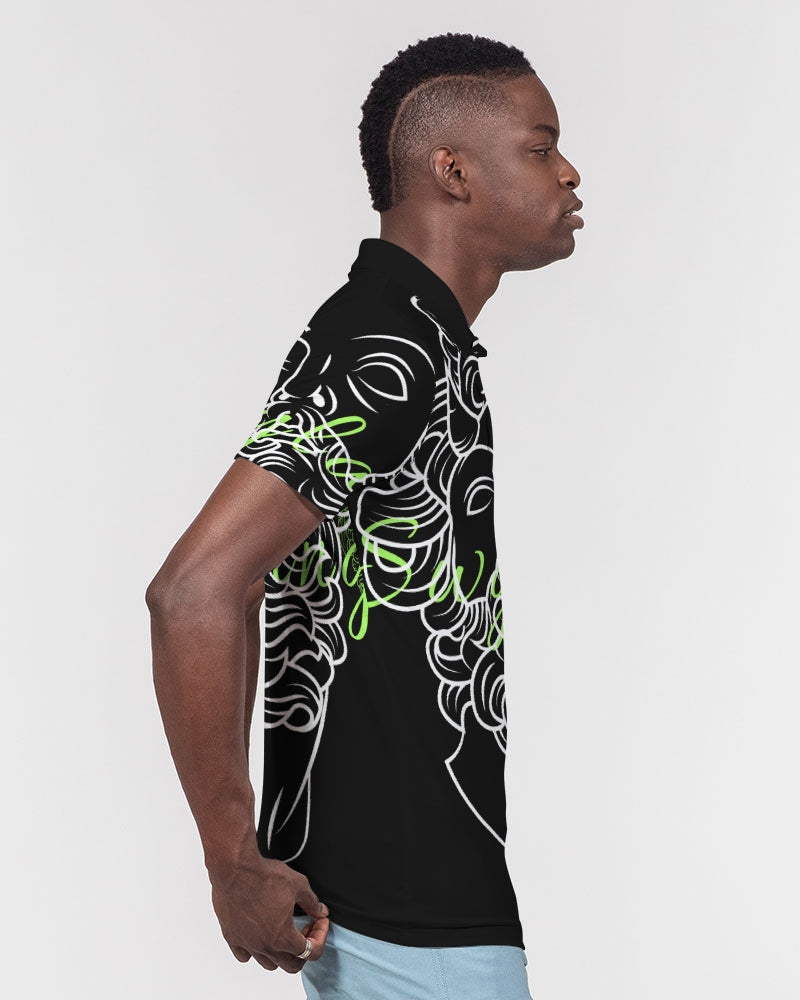 Swylang Men's All-Over Print Slim Fit Short Sleeve Polo