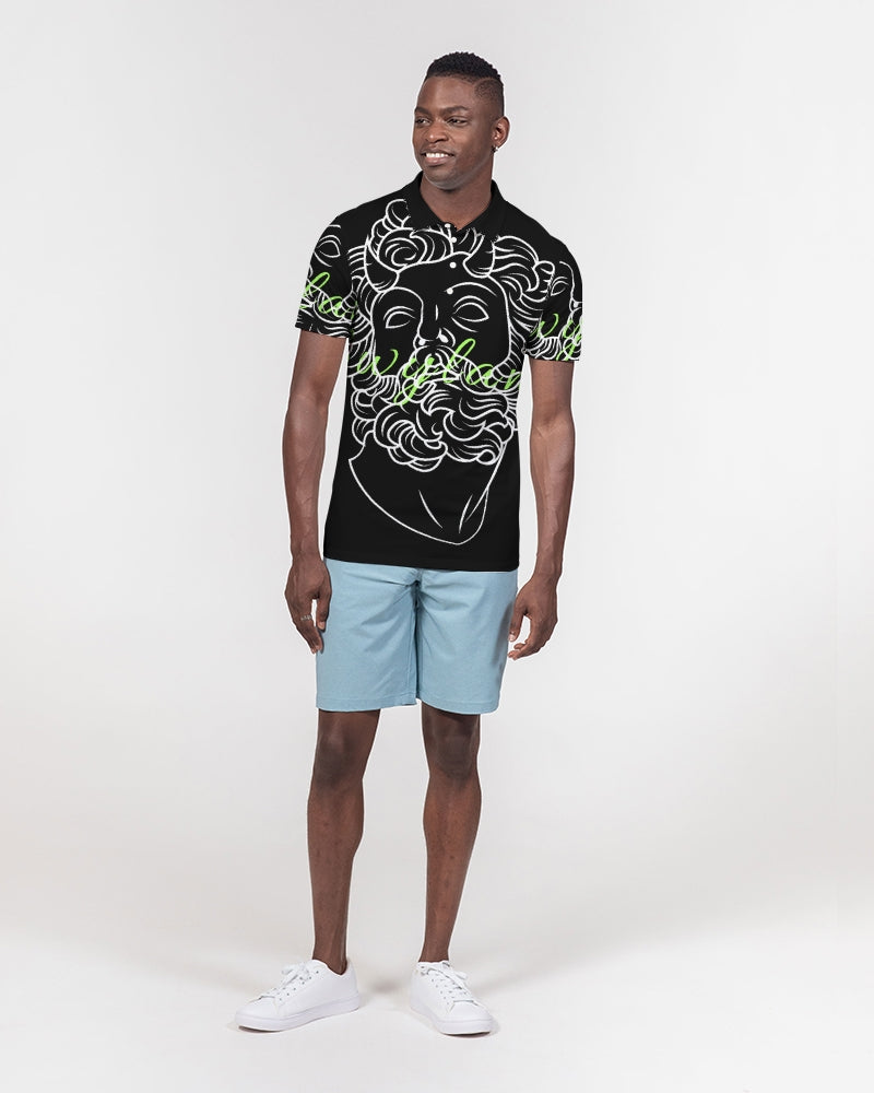 Swylang Men's All-Over Print Slim Fit Short Sleeve Polo