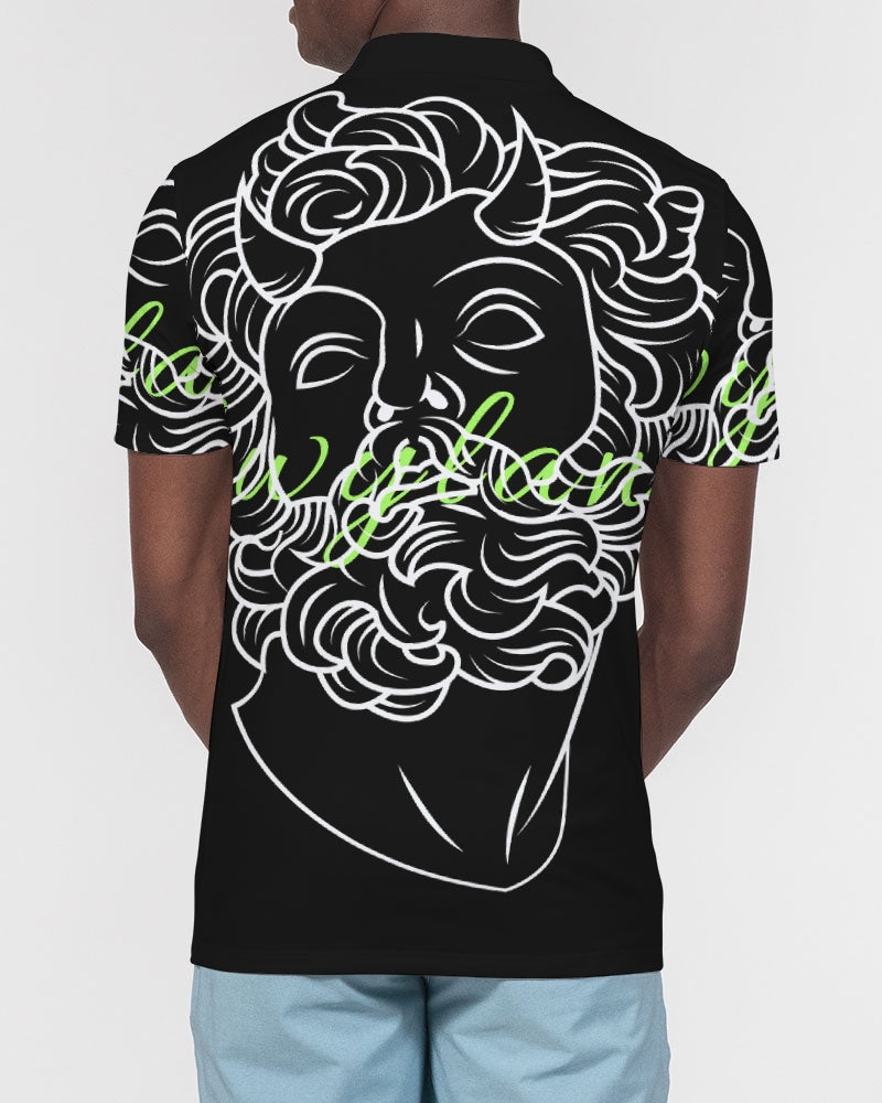 Swylang Men's All-Over Print Slim Fit Short Sleeve Polo