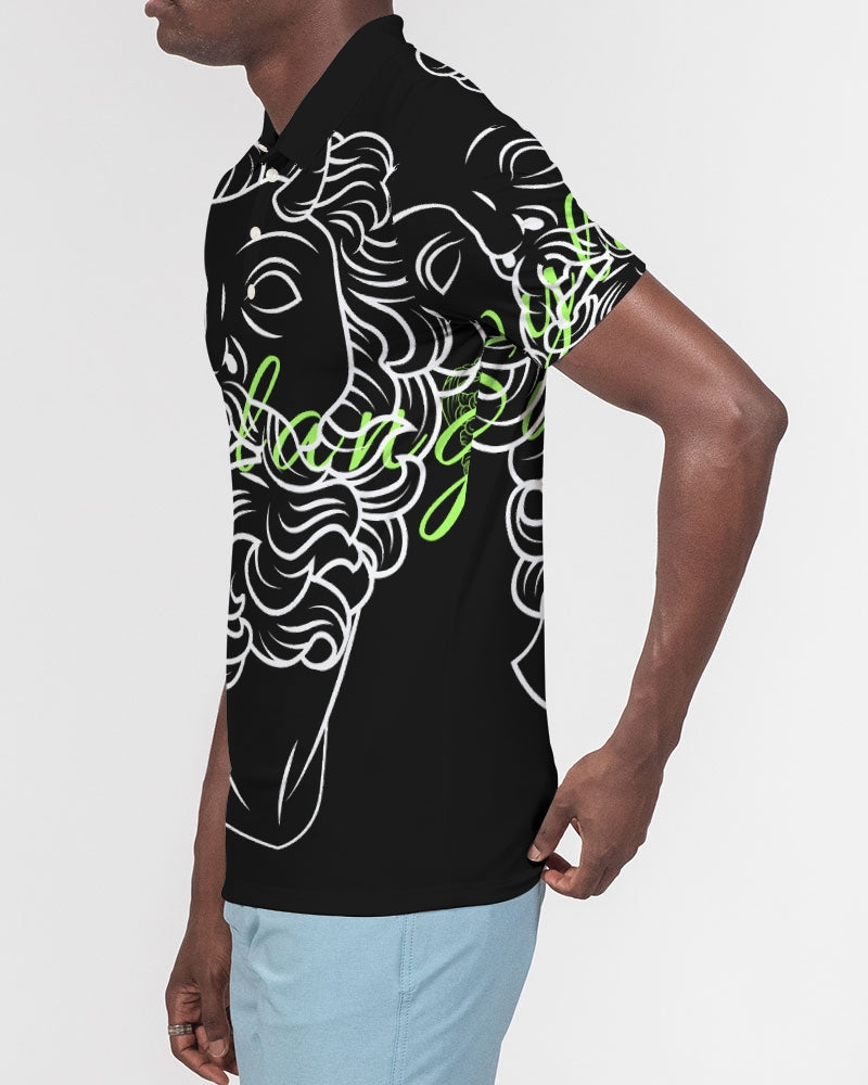 Swylang Men's All-Over Print Slim Fit Short Sleeve Polo