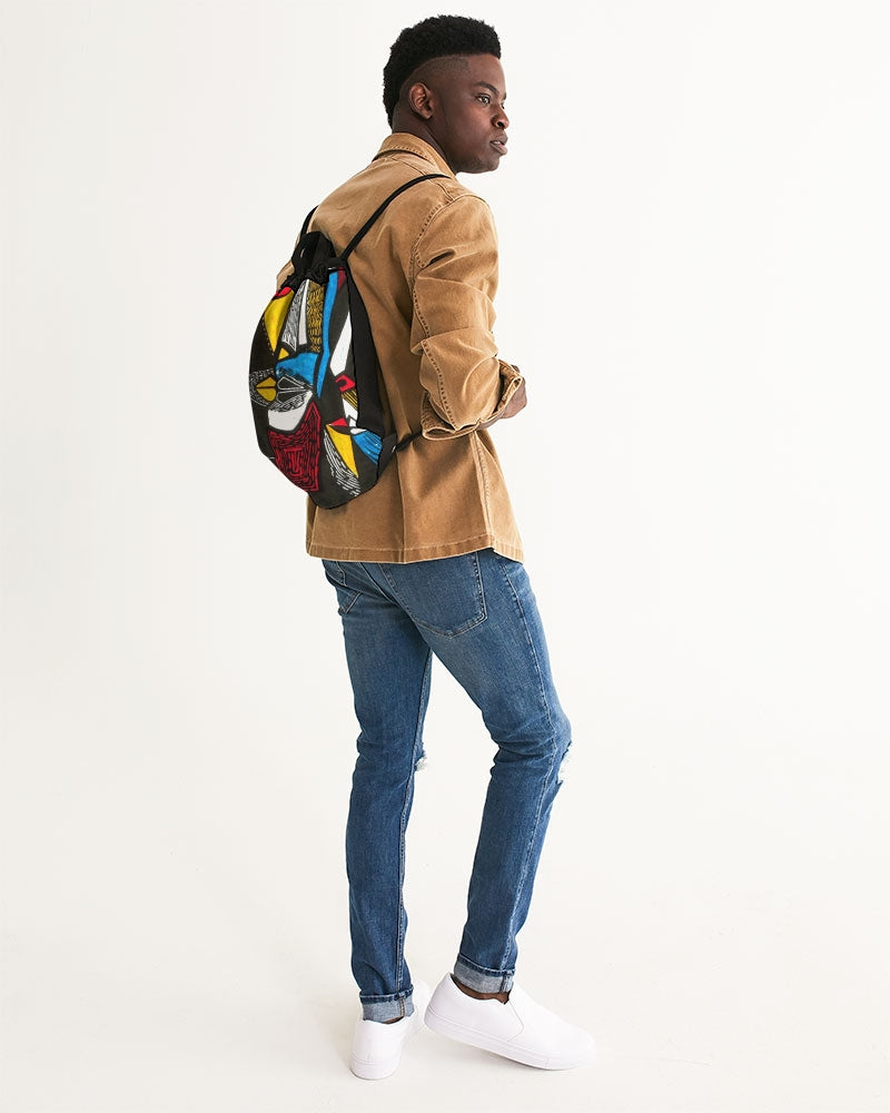 Abstract Face Canvas Drawstring Bag