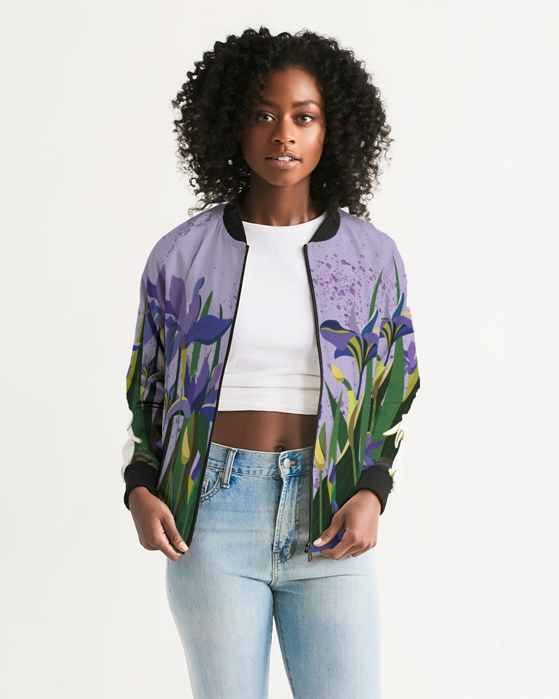 Bunny And Flowers Women's Bomber Jacket