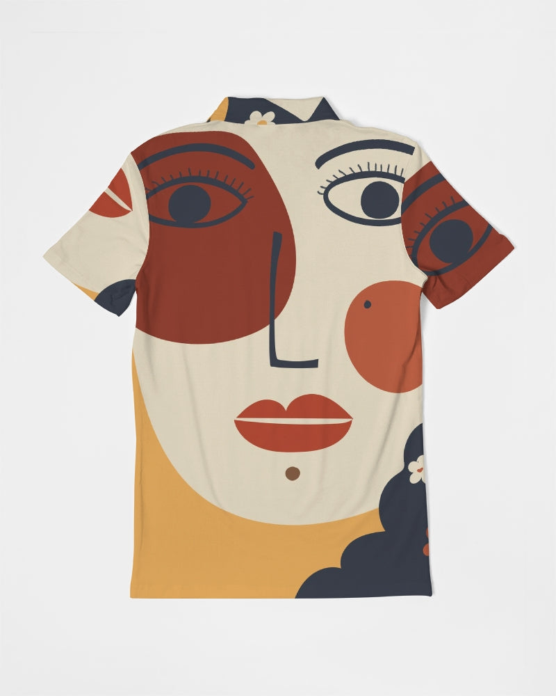My Lady Men's All-Over Print Slim Fit Short Sleeve Polo