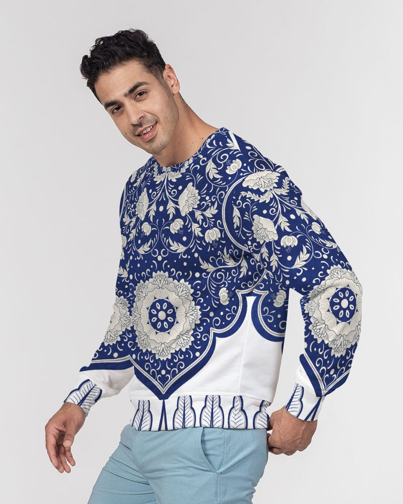 Wealthy Men's All-Over Print Classic French Terry Crewneck Pullover