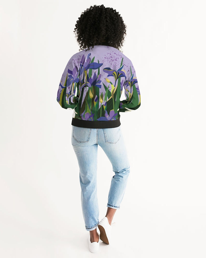 Bunny And Flowers Women's Bomber Jacket